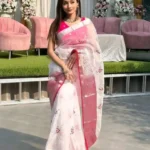 Soft Kanchipuram orgenza jacquard embroidery work