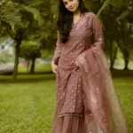 faux Georgette with attractive embroidery work