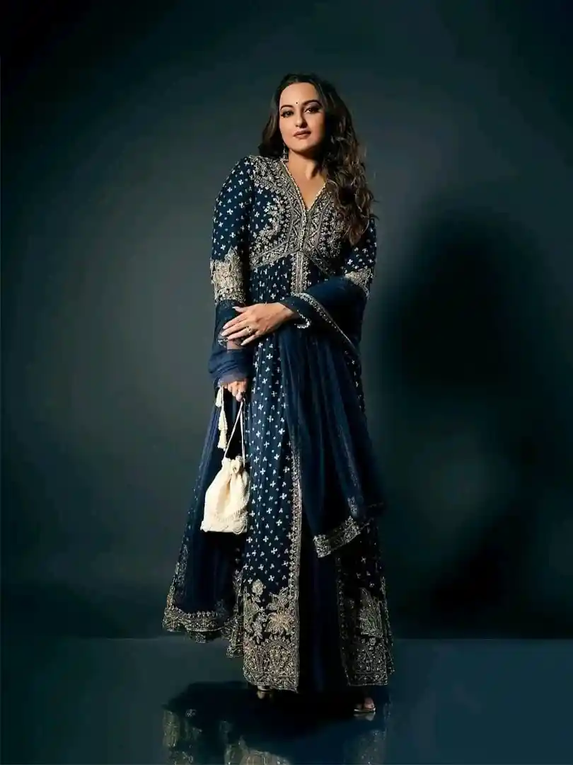 Heavy faux Georgette with embroidery work