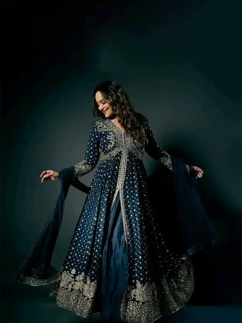 Heavy faux Georgette with embroidery work - Image 2