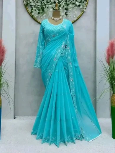 Beautiful soft jorjet saree