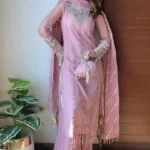 Heavy faux georgette with heavy embroidery