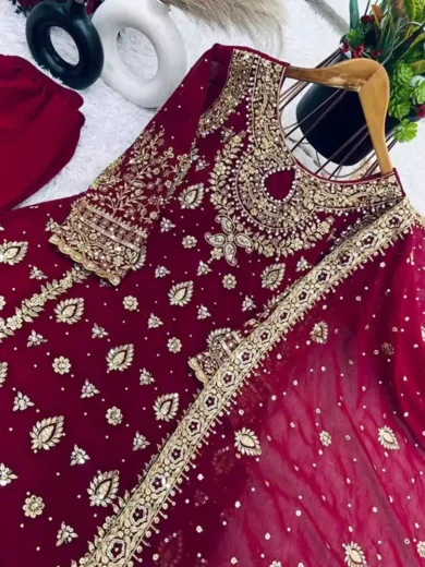 Heavy faux Georgette with full sleeve.
