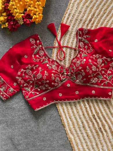 BEADS WORK SABYASACHI NEACK BRIDAL BLOUSE