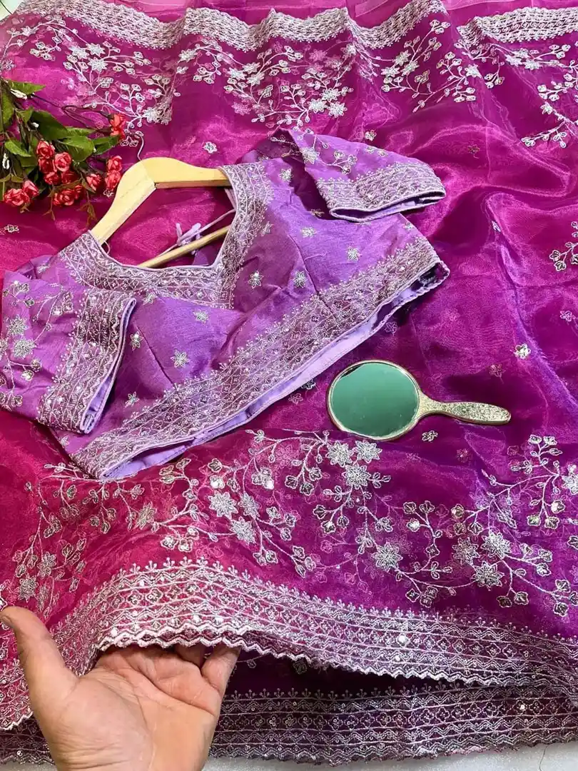 Zimmy choo organza silk saree - Image 4