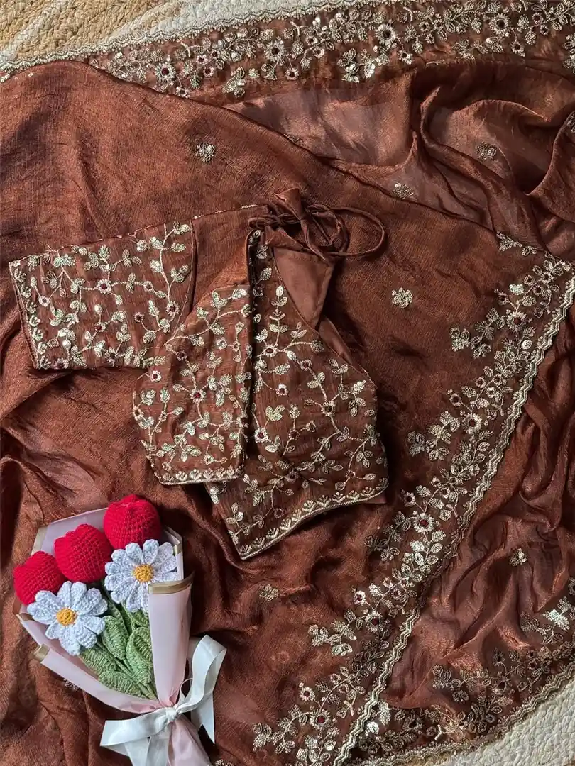 Soft Fendy Chiffon Saree - Image 5