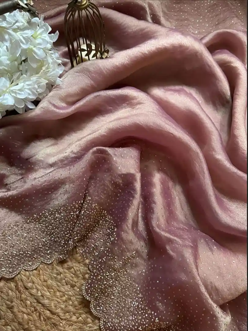 Premium semi tissue handwork saree - Image 3