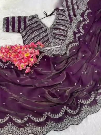 Organza silk saree