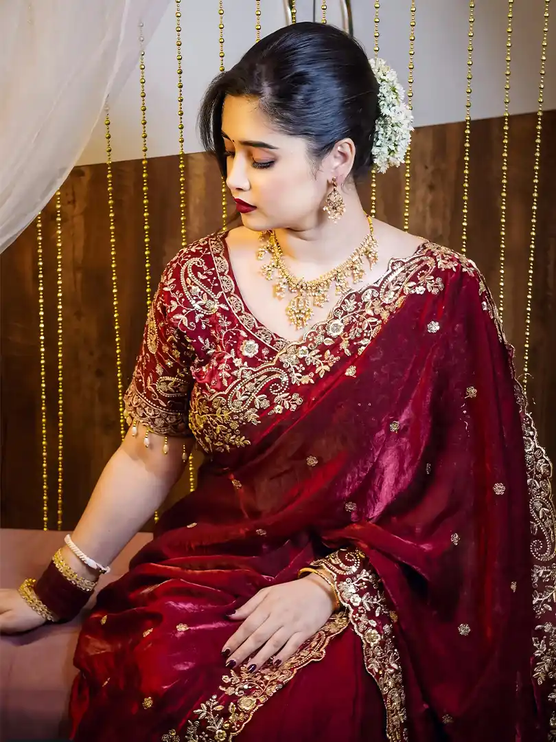 Soft Fandy Satin Saree - Image 2