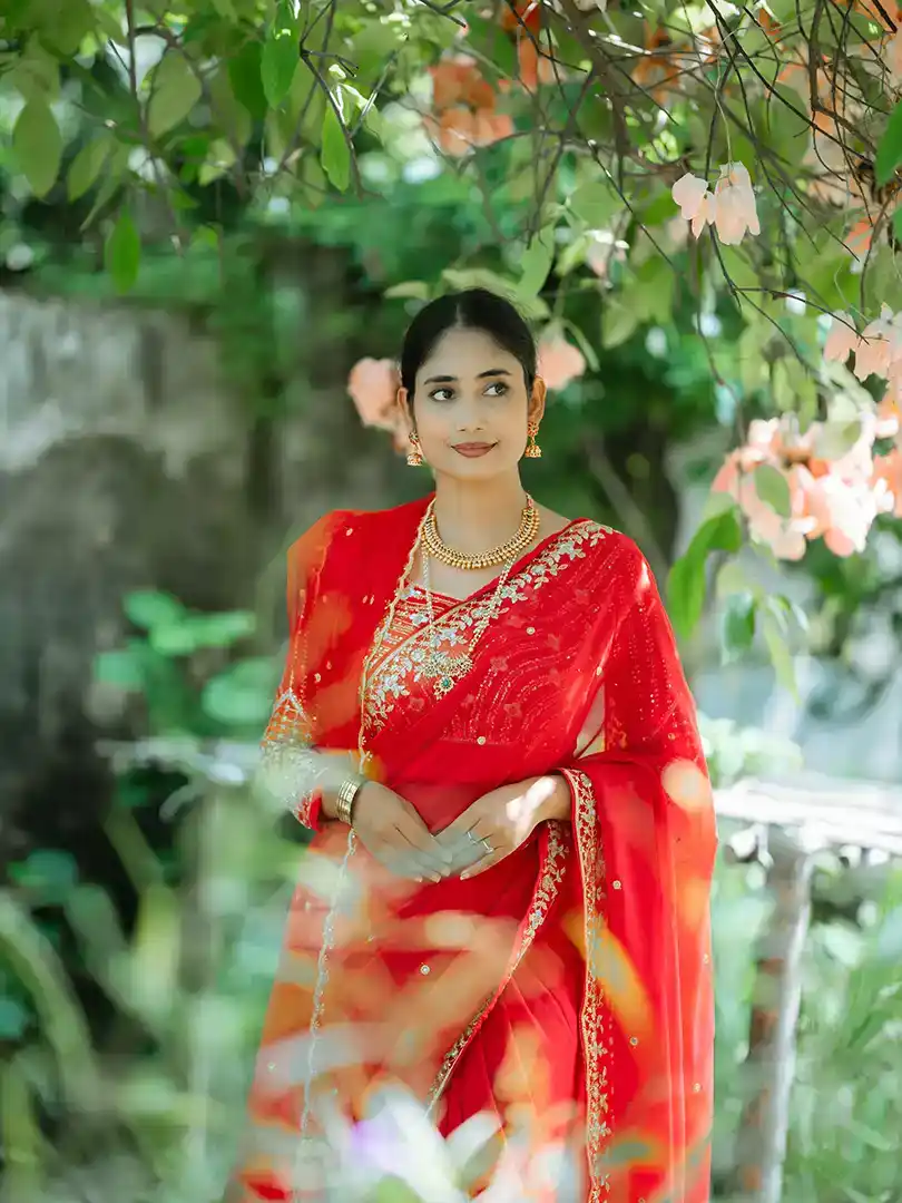 beautiful Saree on Faux Georgette Febric - Image 3