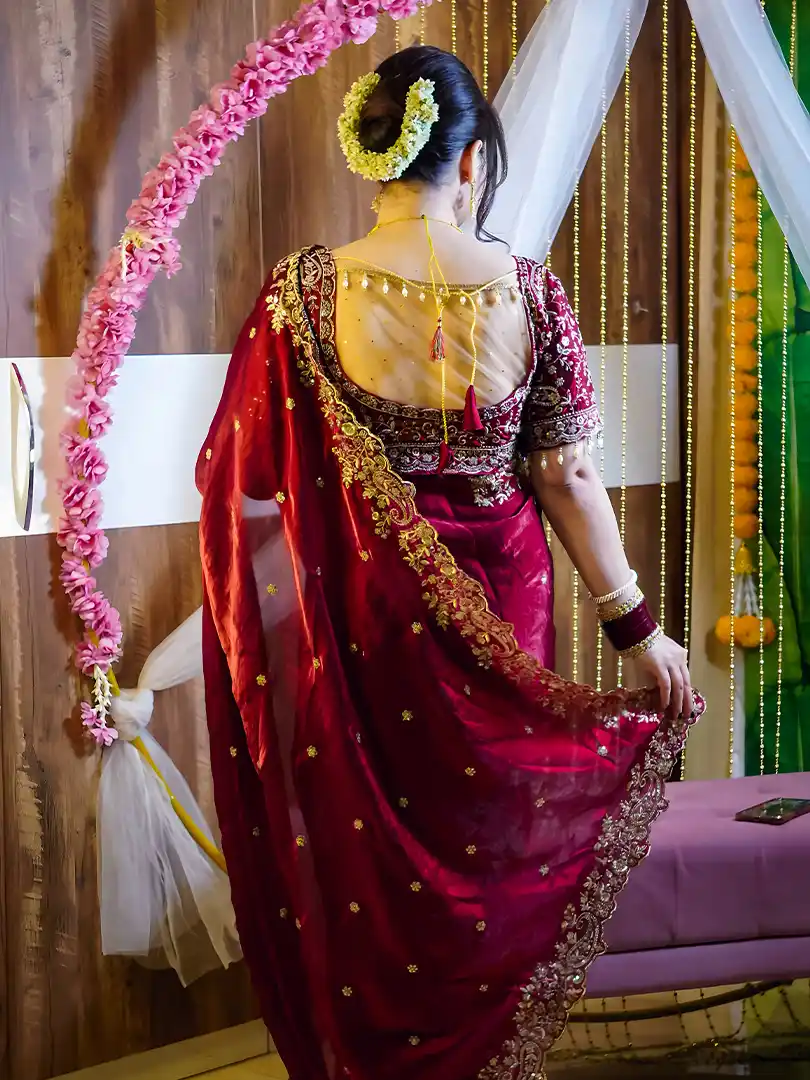 Soft Fandy Satin Saree - Image 4