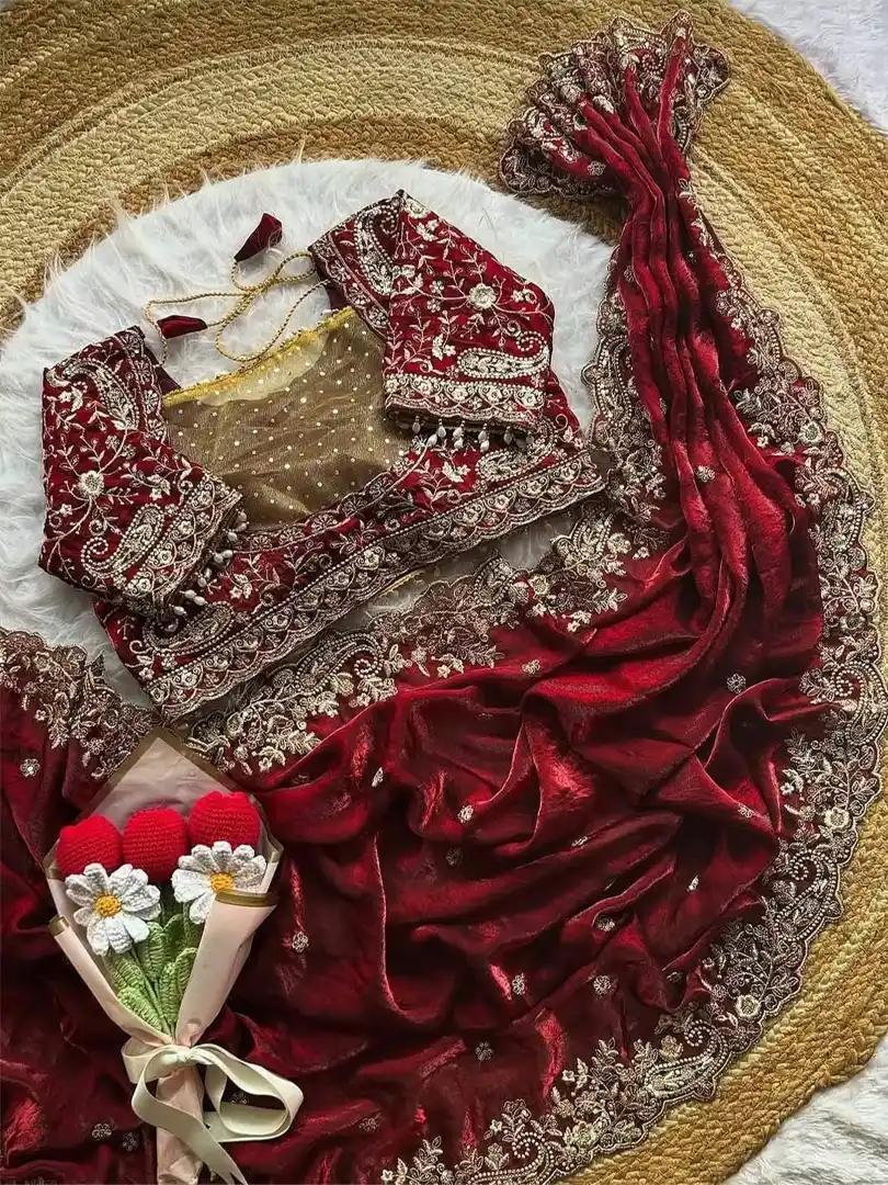 Soft Fandy Satin Saree - Image 8