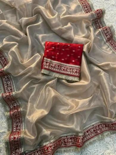 Beautiful soft Banarasi tissue sarees with Sabyasachi borders