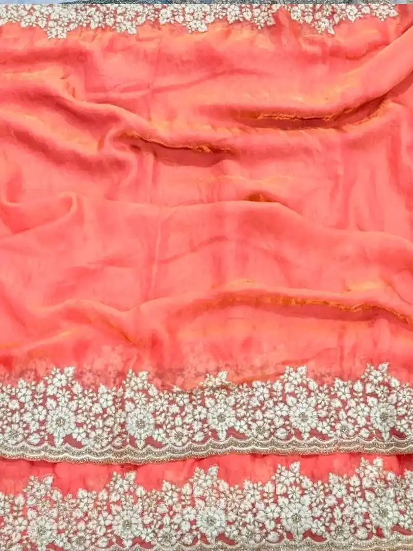 Beautiful soft Fendi silk sarees with beautiful borders - Image 6