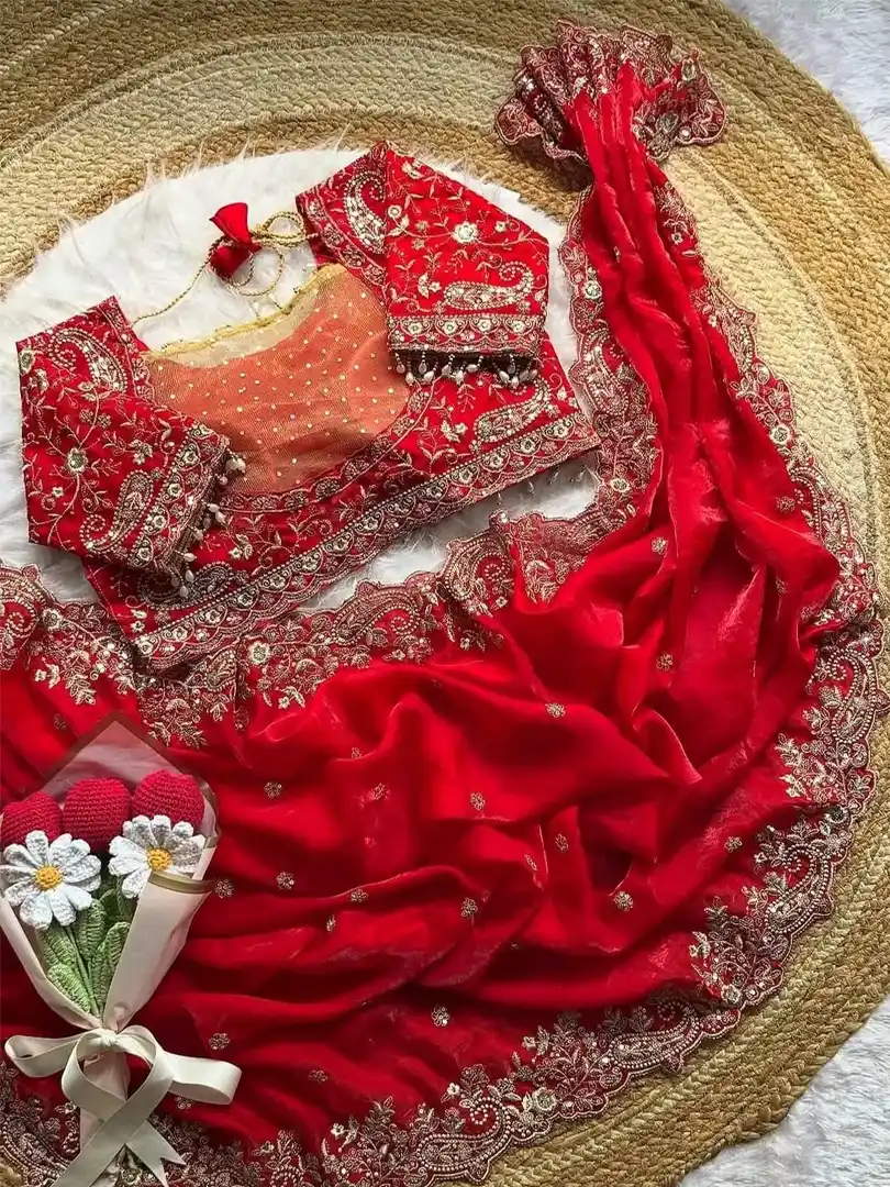Soft Fandy Satin Saree - Image 10