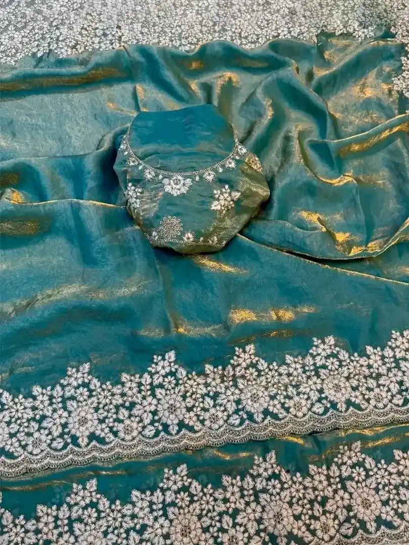 Beautiful soft Fendi silk sarees with beautiful borders - Image 3