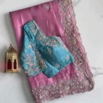 Beautiful soft premium tissue silk sarees with work borders and blouse