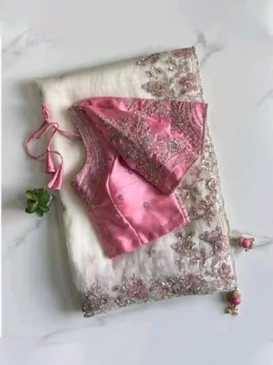 Beautiful soft tissue saree